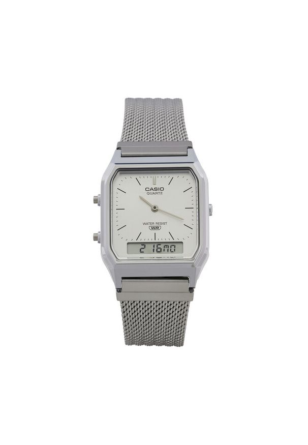 Zegarek Casio. Kolor: srebrny. Styl: vintage