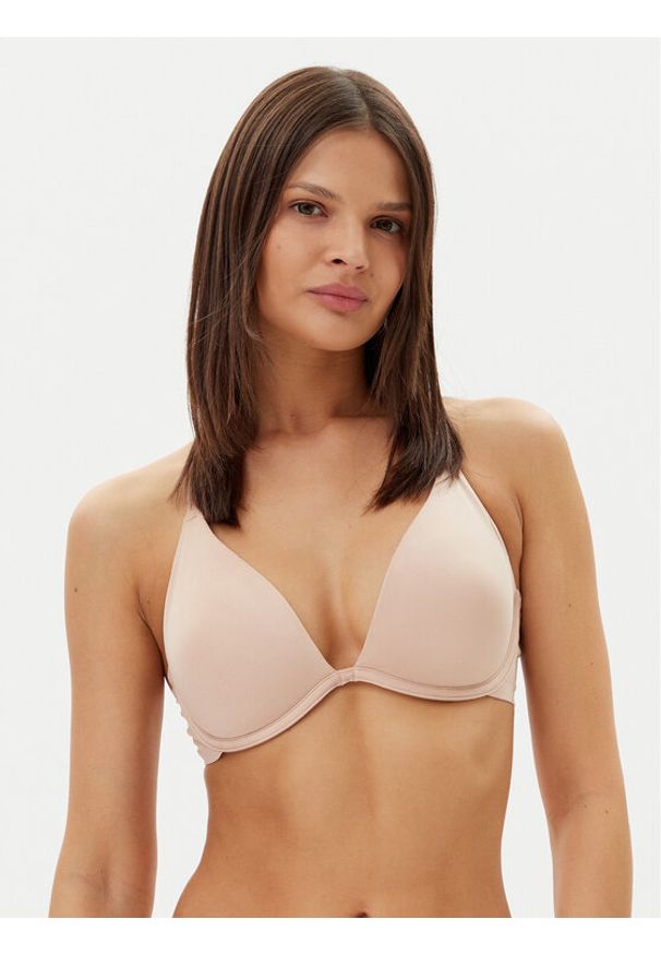 Hunkemöller Biustonosz z fiszbiną Smooth 206735 Beżowy. Kolor: beżowy. Materiał: syntetyk