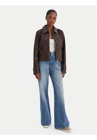 Calvin Klein Jeans Kurtka z imitacji skóry Moto LV047E501G Brązowy Regular Fit. Kolor: brązowy. Materiał: skóra #3