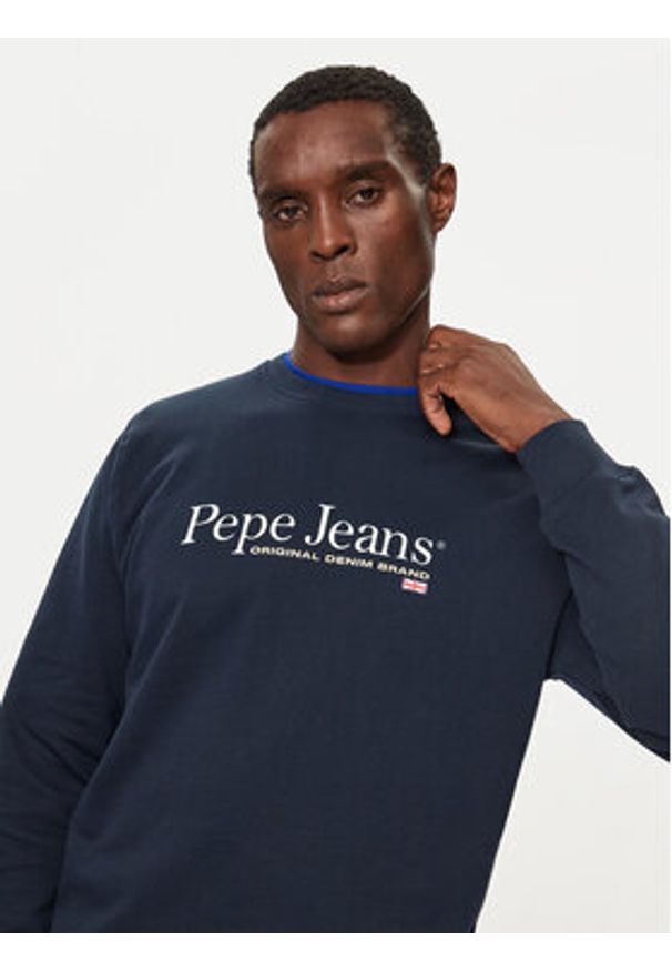 Pepe Jeans Bluza PM582699 Granatowy Regular Fit. Kolor: niebieski. Materiał: bawełna