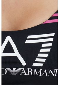 EA7 Emporio Armani dwuczęściowy strój kąpielowy kolor czarny usztywniona miseczka. Kolor: czarny. Materiał: materiał