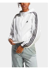 Adidas - adidas Wiatrówka Essentials 3-Stripes IC0560 Biały Loose Fit. Kolor: biały. Materiał: syntetyk #6