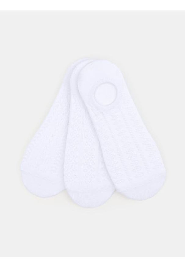 Sinsay - Prążkowane skarpetki 3 pack - biały. Kolor: biały. Materiał: prążkowany