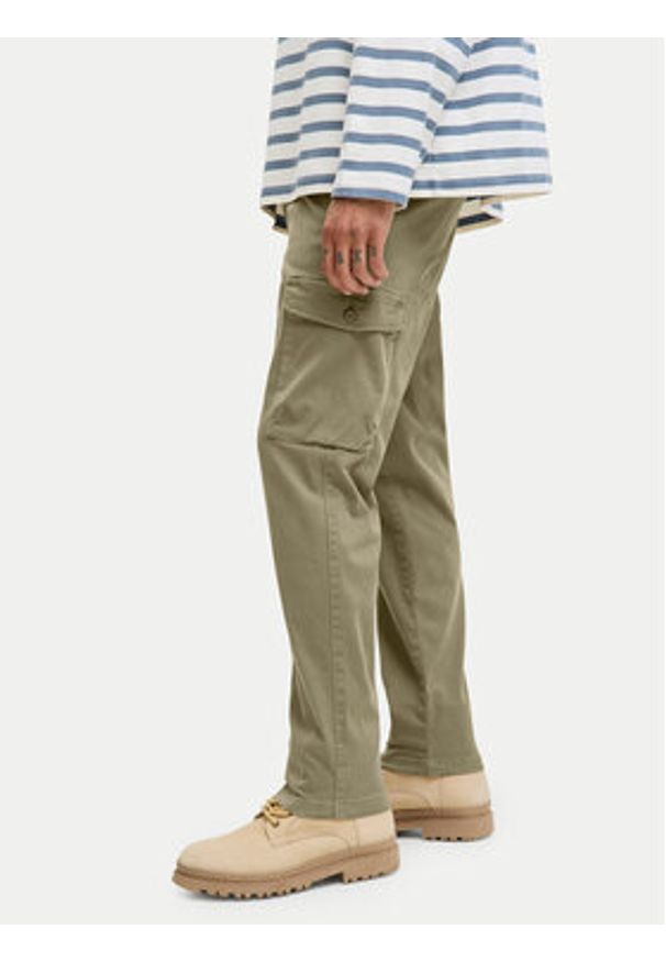 Jack & Jones Spodnie materiałowe Stace Arthur 12282388 Khaki Regular Fit. Kolor: brązowy. Materiał: bawełna