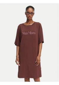 Max Mara Beachwear Sukienka codzienna 2616621049650 Brązowy Regular Fit. Okazja: na co dzień. Kolor: brązowy. Materiał: wiskoza. Typ sukienki: proste. Styl: casual #1