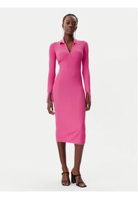 Patrizia Pepe Sukienka dzianinowa 8A1491/K078-R846 Różowy Slim Fit. Kolor: różowy. Materiał: wiskoza #2