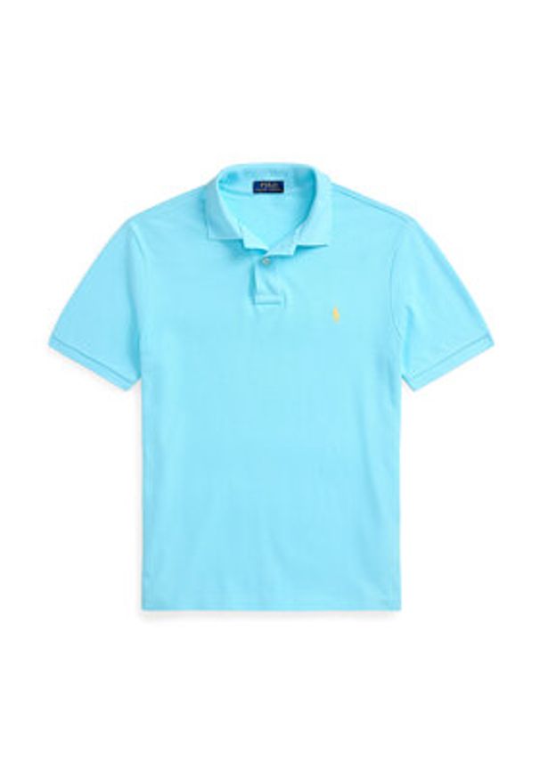 Polo Ralph Lauren Polo 710536856449 Turkusowy Slim Fit. Typ kołnierza: polo. Kolor: turkusowy. Materiał: bawełna