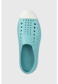 Native tenisówki Jefferson damskie. Nosek buta: okrągły. Kolor: niebieski. Wzór: motyw zwierzęcy