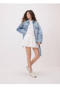 Reserved - Spódnico-szorty z wiskozą - biały. Kolor: biały. Materiał: wiskoza