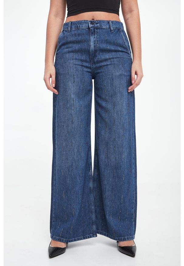 Liu Jo - Jeansy damskie z kryształkami LIU JO