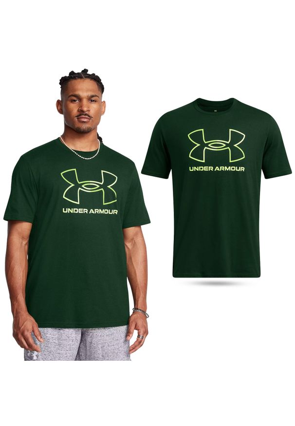 Koszulka fitness męska Under Armour t-shirt sportowy z krótkim rękawem. Kolor: zielony. Długość rękawa: krótki rękaw. Długość: krótkie. Sport: fitness