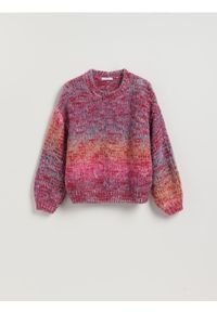 Reserved - Sweter z obniżoną linią ramion - wielobarwny. Materiał: dzianina #1