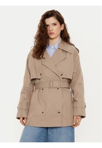 JOOP! Trencz Carrie 10018890 30044820 Beżowy Regular Fit. Kolor: beżowy. Materiał: syntetyk, bawełna