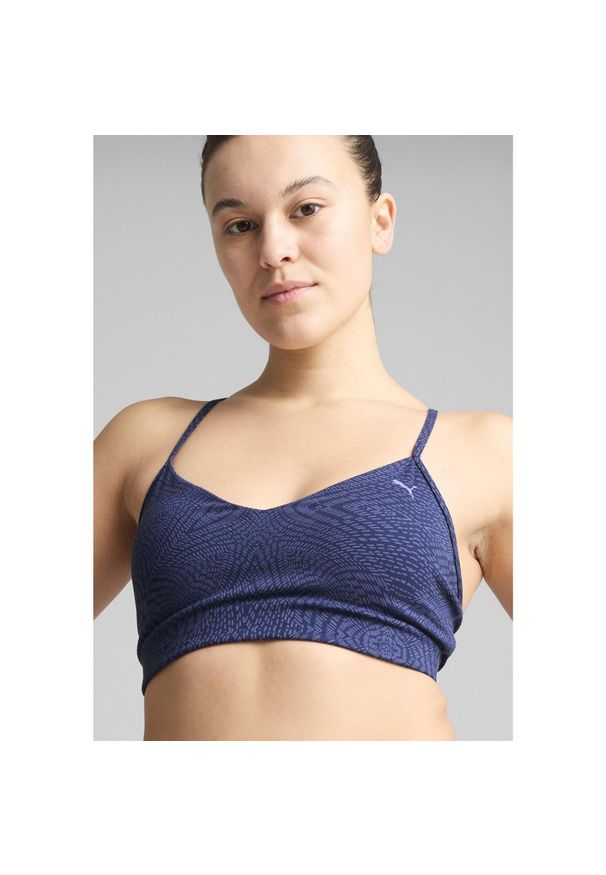 Puma - Damski stanik MOVE CLOUDSPUN AOP PUMA Blue Crystal. Kolor: niebieski. Sport: fitness