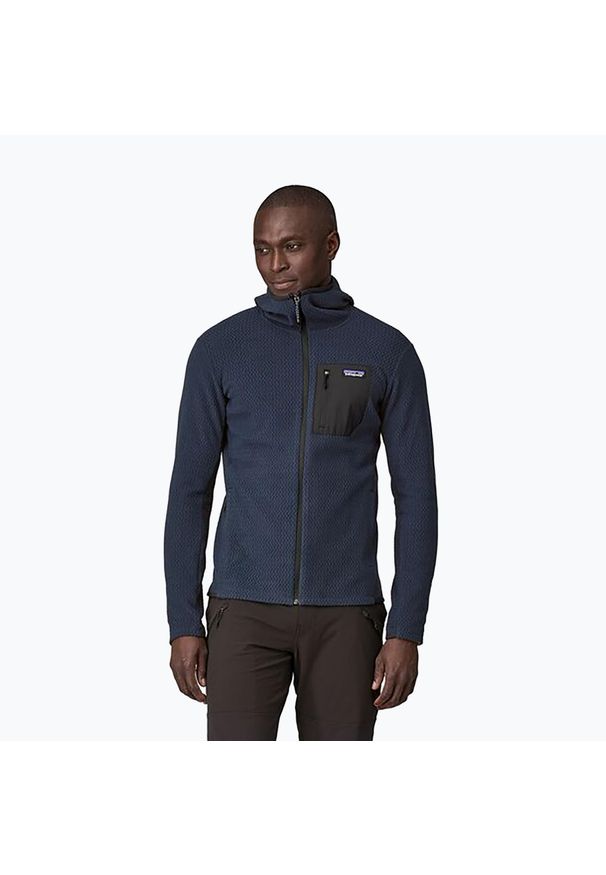 Bluza trekkingowa męska Patagonia R1 Air Full-Zip. Kolor: niebieski