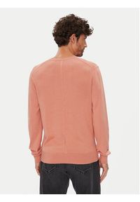 Calvin Klein Sweter LV040BM343 Koralowy Regular Fit. Kolor: pomarańczowy. Materiał: bawełna #4