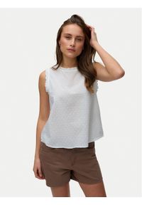 Vero Moda Top Trine 10342734 Biały Regular Fit. Kolor: biały. Materiał: bawełna #1