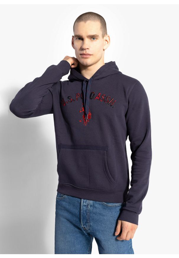 U.S. Polo Assn - Bluza męska z kapturem U.S. Polo ASSN Hoody Scotland. Typ kołnierza: kaptur, polo. Kolor: szary. Sport: turystyka piesza