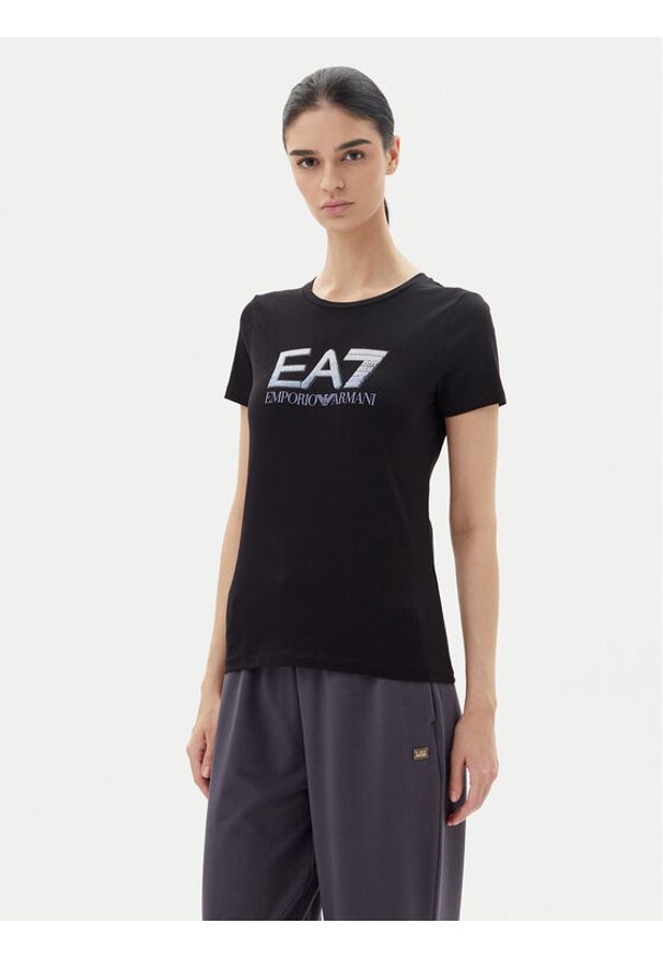 EA7 Emporio Armani T-Shirt 7W000183 AF10373 UC001 Czarny Regular Fit. Kolor: czarny. Materiał: bawełna