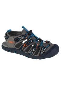 Sandały CMP Sahiph Hiking Sandal Jr 30Q9524-46UE czarne niebieskie szare. Okazja: na co dzień. Kolor: niebieski, wielokolorowy, czarny, szary. Materiał: tkanina, syntetyk, guma. Sezon: lato. Styl: casual