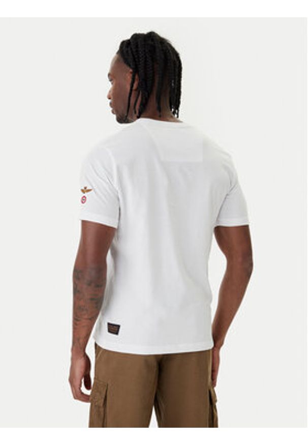 Aeronautica Militare T-Shirt 261TS2536UJ00641 Biały Regular Fit. Kolor: biały. Materiał: bawełna
