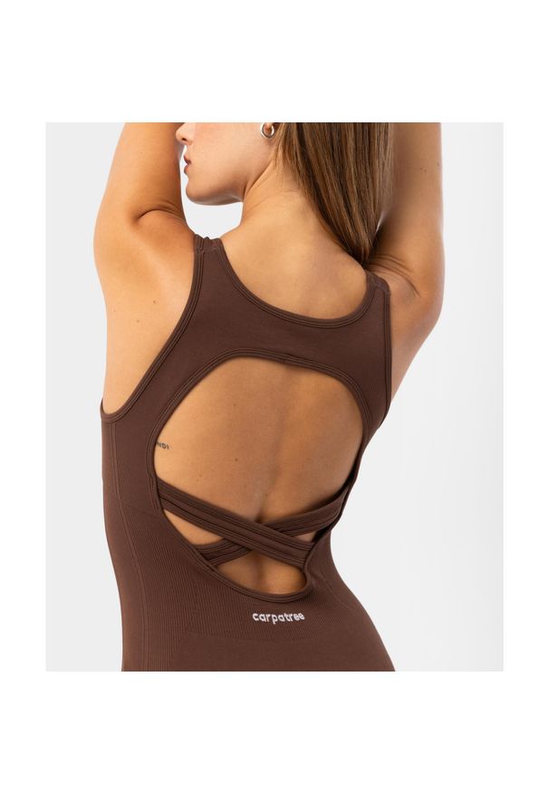 Bezszwowy kombinezon do jogi Carpatree Elevate. Kolor: brązowy. Styl: sportowy