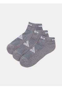 Sinsay - Skarpetki z nadrukiem Umbro 3 pack - szary. Kolor: szary. Wzór: nadruk