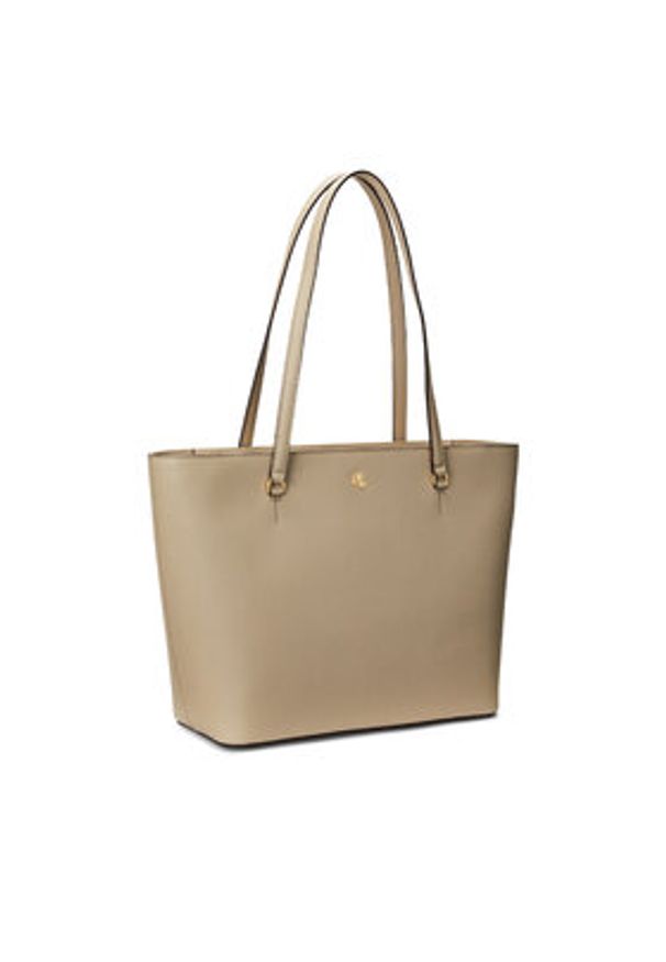 Lauren Ralph Lauren - LAUREN RALPH LAUREN Torebka 431924351004 Beżowy. Kolor: beżowy. Materiał: skórzane