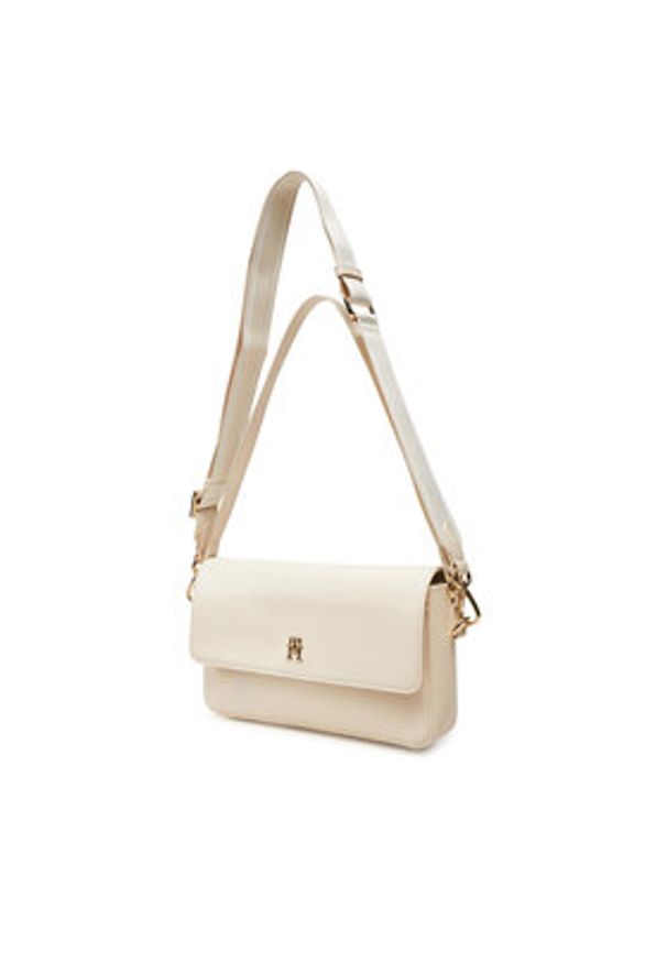 TOMMY HILFIGER - Tommy Hilfiger Torebka Th Distinct Conv Crossover AW0AW17219 Beżowy. Kolor: beżowy. Materiał: skórzane