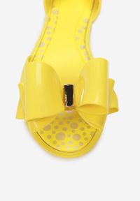 Born2be - Żółte Balerinki Lamereino. Nosek buta: otwarty. Zapięcie: bez zapięcia. Kolor: żółty. Materiał: guma, jeans. Wzór: aplikacja. Styl: klasyczny #6