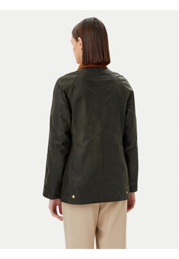 Barbour Kurtka przejściowa Beadnell Wax LWX0827OL51 Zielony Regular Fit. Kolor: zielony. Materiał: bawełna