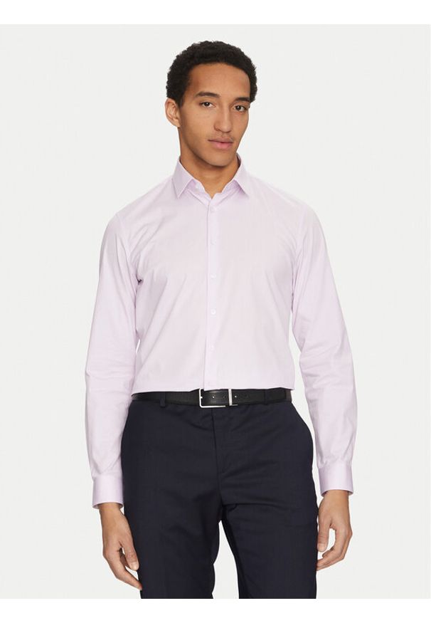 Calvin Klein Koszula K10K108229 Fioletowy Slim Fit. Kolor: fioletowy. Materiał: bawełna