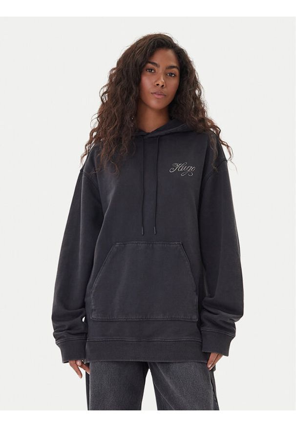 Hugo - HUGO Bluza Dejandra 50547955 Szary Oversize. Kolor: szary. Materiał: bawełna