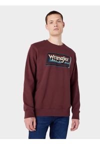 Wrangler - MESKA BLUZA GRAPHIC CREW BROWN 112341238