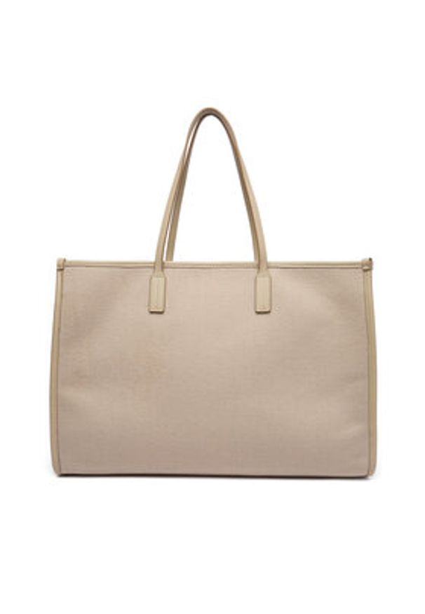 TOMMY HILFIGER - Tommy Hilfiger Torebka Th City Large Tote Melton AW0AW18215 Beżowy. Kolor: beżowy