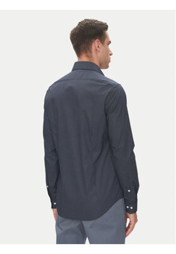 Calvin Klein Koszula LV019EU005 Granatowy Slim Fit. Kolor: niebieski. Materiał: bawełna