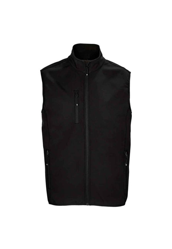 SOL'S - Ocieplacz Męski Falcon Softshell Zapinany Na Zamek Błyskawiczny. Kolor: czarny. Materiał: softshell