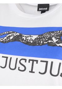 Roberto Cavalli - Just Cavalli T-shirt | S02GC0342 N20663 | Kobieta | Biały. Okazja: na co dzień. Kolor: biały. Materiał: bawełna. Długość rękawa: krótki rękaw. Długość: krótkie. Wzór: nadruk. Styl: casual