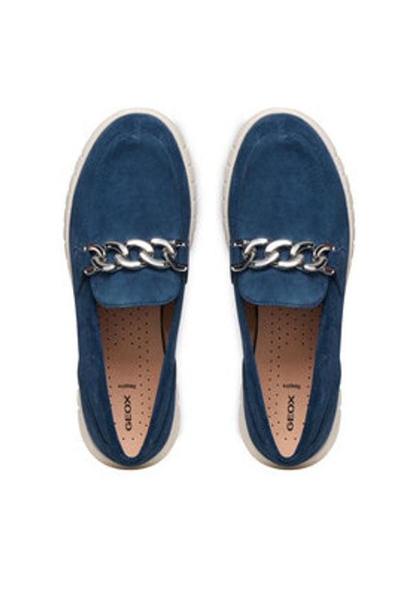 Geox Półbuty D Flextride D659AA 00022 C4005 Niebieski. Kolor: niebieski. Materiał: skóra, zamsz