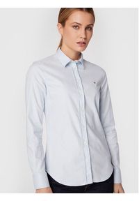 GANT - Gant Koszula Oxford 432681 Niebieski Slim Fit. Kolor: niebieski. Materiał: bawełna #4