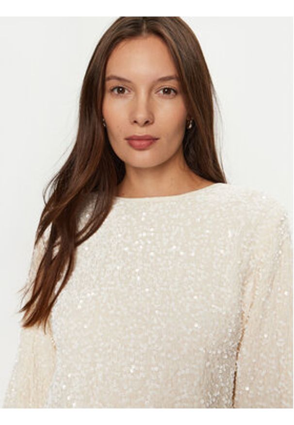 only - ONLY Bluzka Lanika 15339412 Écru Regular Fit. Kolor: kremowy. Materiał: syntetyk