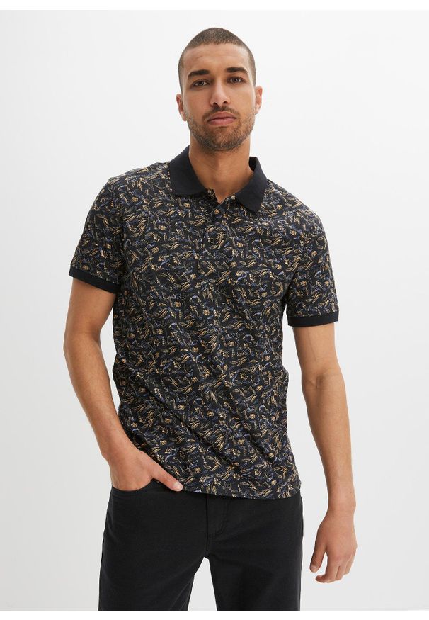 bonprix - Shirt polo, krótki rękaw. Typ kołnierza: polo. Kolor: czarny. Długość rękawa: krótki rękaw. Długość: krótkie. Styl: elegancki