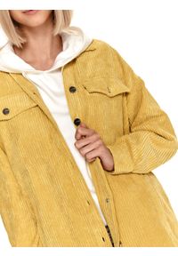 TOP SECRET - Luźna koszula ze sztruksu. Kolor: żółty. Materiał: sztruks. Długość rękawa: długi rękaw. Długość: długie. Sezon: zima #4