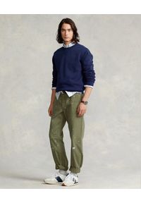 Ralph Lauren - RALPH LAUREN - Granatowa bawełniana bluza. Typ kołnierza: polo. Kolor: niebieski. Materiał: bawełna. Wzór: aplikacja. Styl: klasyczny