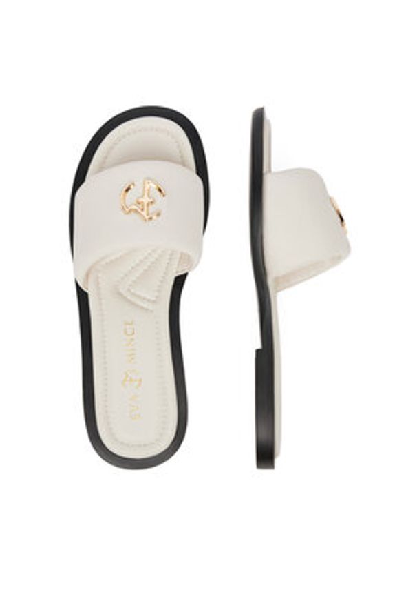 Eva Minge Klapki POPPY-LT102-13 Biały. Kolor: biały. Materiał: skóra