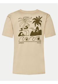 Quiksilver T-Shirt Tropical Breeze Mor AQYZT09562 Beżowy Regular Fit. Kolor: beżowy. Materiał: bawełna