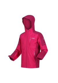 Regatta - Calderdale II dziecięca turystyczna kurtka przeciwdeszczowa. Kolor: różowy. Materiał: poliester. Sport: turystyka piesza #1