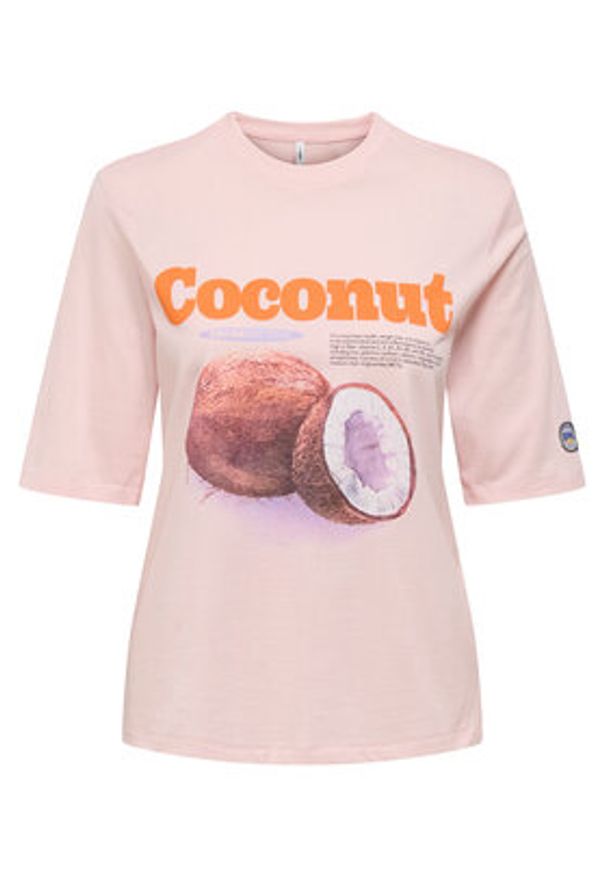 only - ONLY T-Shirt Phoebe 15351369 Różowy Regular Fit. Kolor: różowy. Materiał: bawełna