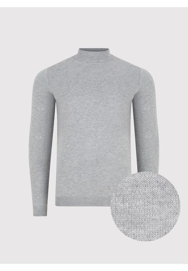 Pako Lorente - PAKO LORENTE – Szary półgolf męski. Okazja: na co dzień. Kolor: czarny, szary, beżowy. Materiał: poliester, wiskoza. Sezon: jesień. Styl: casual