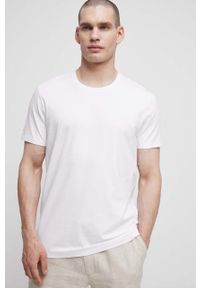 medicine - Medicine t-shirt męski kolor biały gładki. Kolor: biały. Materiał: dzianina. Długość rękawa: krótki rękaw. Długość: krótkie. Wzór: gładki. Styl: klasyczny #1